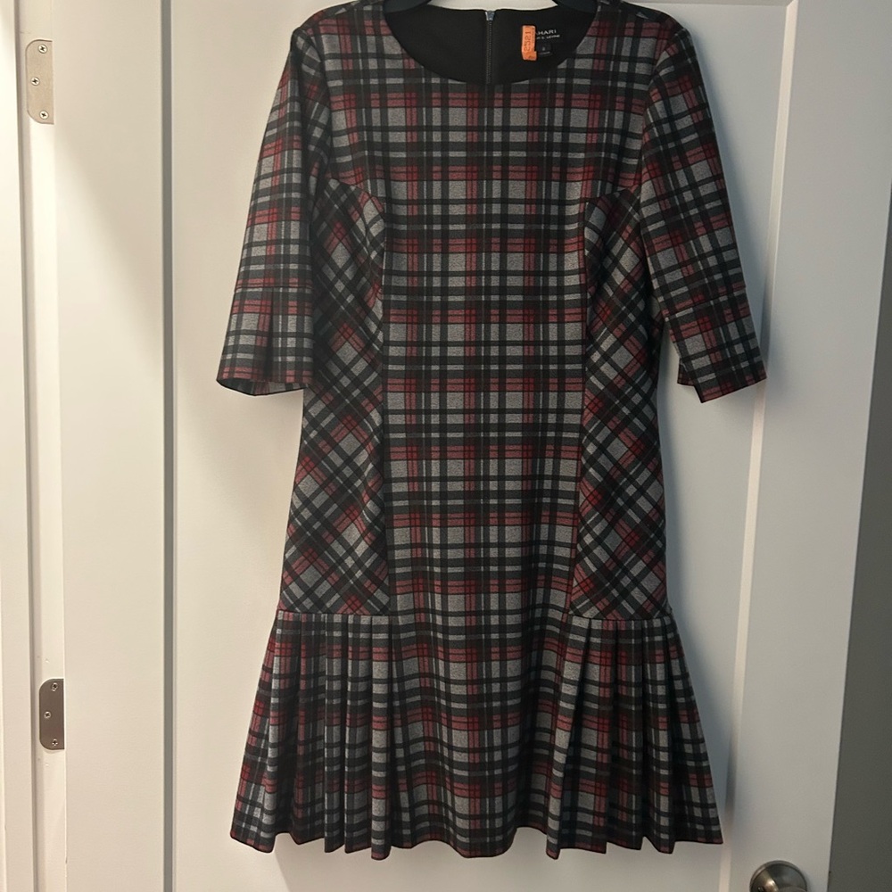 Plaid Dress with Ruffle Hem